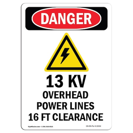 OSHA Danger, 3.5 Height, 5 Width, Decal